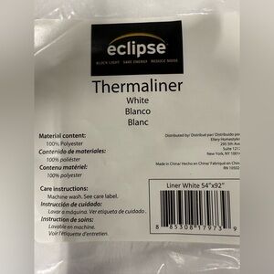 TWO (Pair) Eclipse Thermaliner Blackout Liners Brand New 54” x 92”